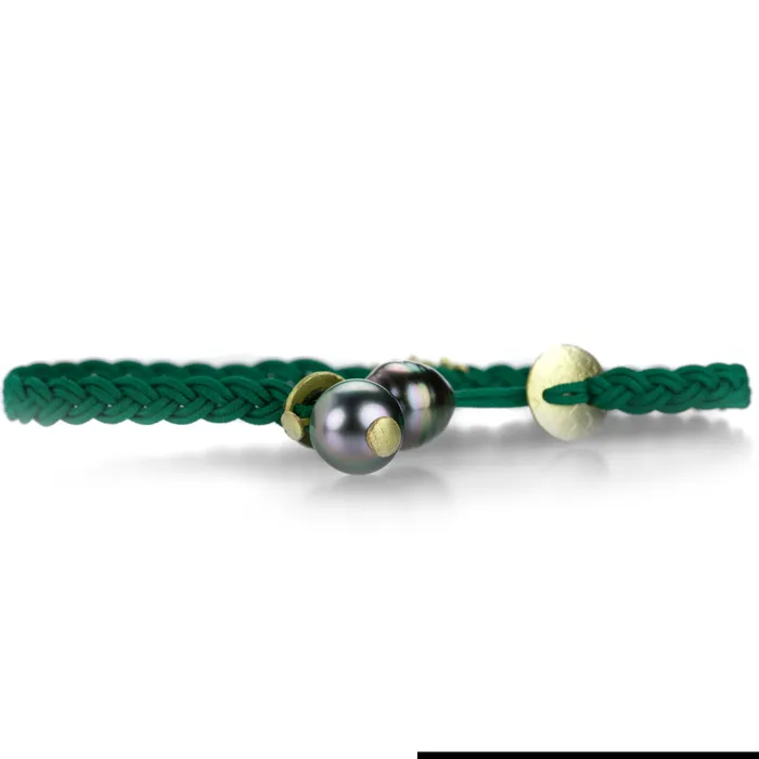 Bracelets | Lene Vibe Green Floral Braided Bracelet