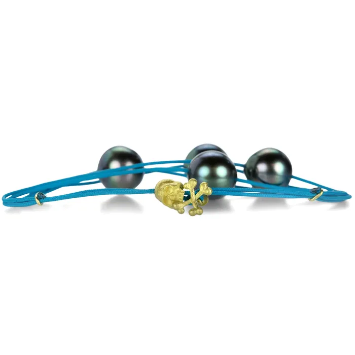 Bracelets | Lene Vibe Turquoise Cord Bracelet with Tahitian Pearls