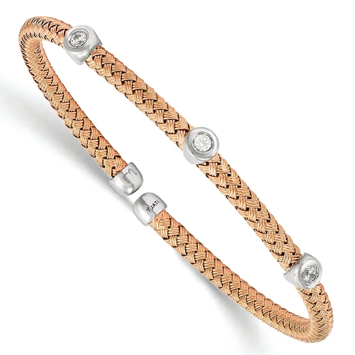 Bracelets LESLIES SS 7 GOLD TONE CZ WOVEN BRACELET QLF560