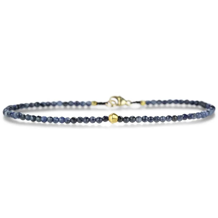 Bracelets Margaret Solow Blue Sapphire and 18k Gold Bead Bracelet