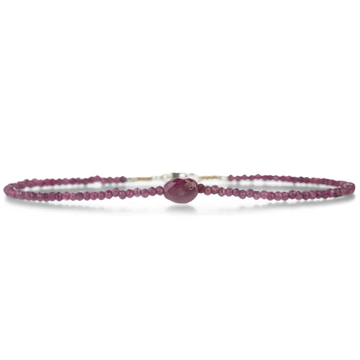 Bracelets Margaret Solow Double Ruby Beaded Bracelet