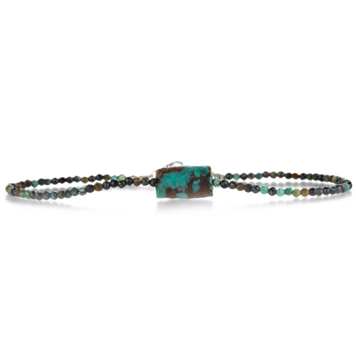 Bracelets Margaret Solow Faceted Chrysocolla and Turquoise Beaded Bracelet