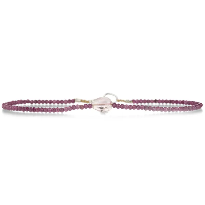 Bracelets Margaret Solow Ruby and Pink Tourmaline Beaded Bracelet