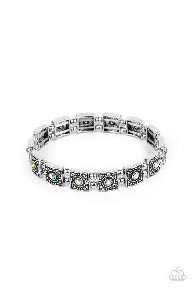 Bracelets | Paparazzi Cosmic Conquest - Peridot Green Bracelet - Paparazzi Accessories