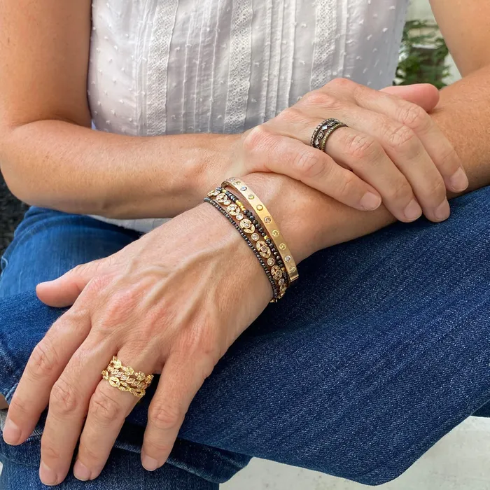 Bracelets | Sethi Couture Black and Gold Noir Diamond Bracelet