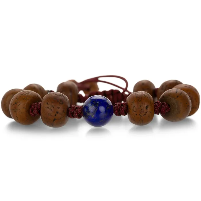 Bracelets Tibetan Bodhi Seed Bracelet with Lapis Bead - Joseph Brooks