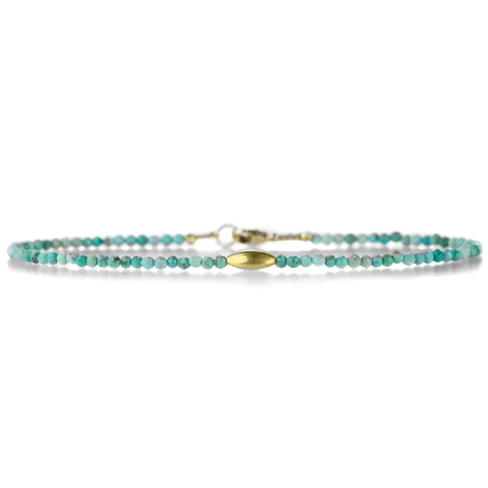 Bracelets Turquoise and 18k Bead Bracelet - Margaret Solow