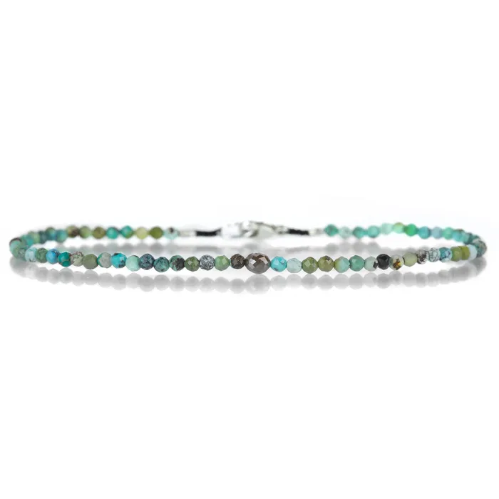 Bracelets Turquoise Beaded Bracelet with Brown Diamond - Margaret Solow