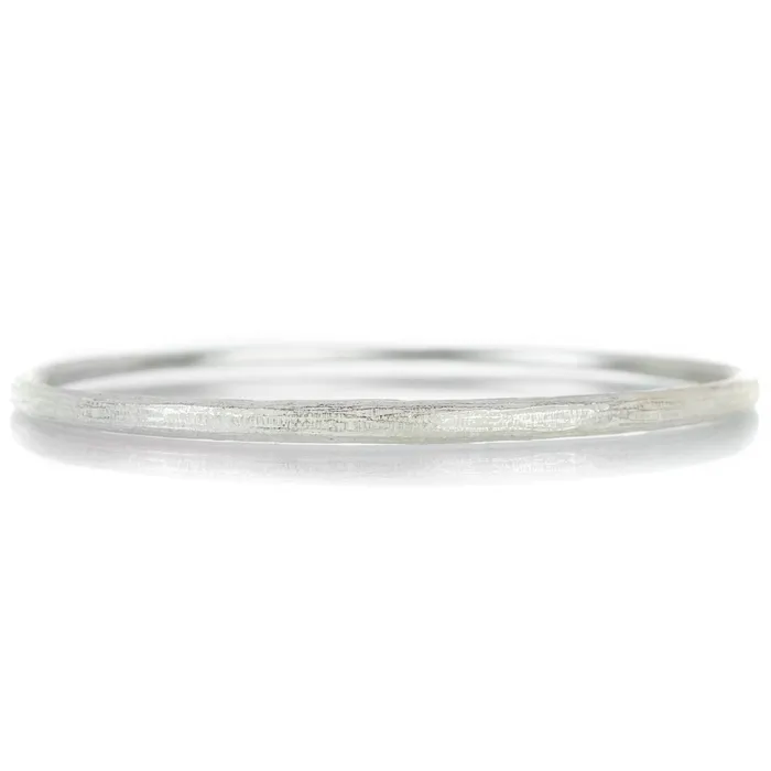 Bright Silver Oval Bangle John Iversen Rings