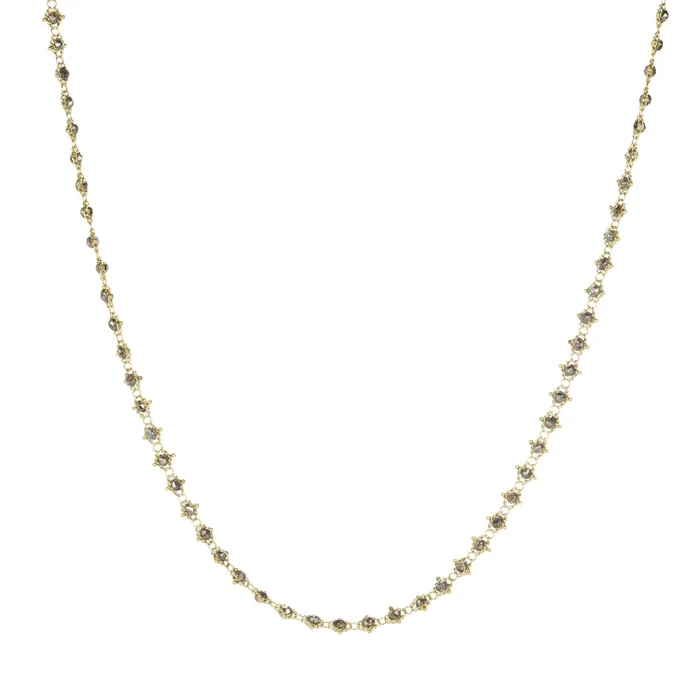 Champagne Diamond Textile Necklace Amali Necklaces