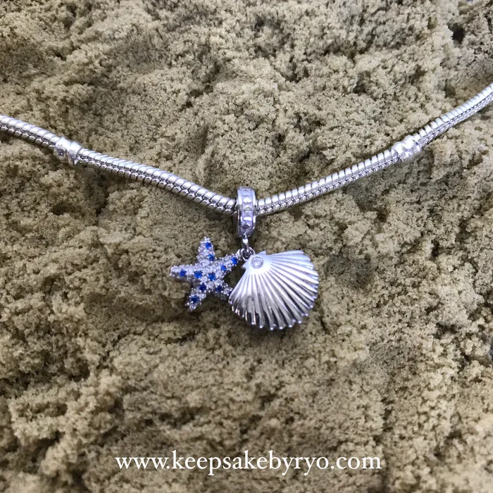 Charm Necklaces | Keepsake by Ryo ASHES STARFISH AND SEASHELL DANGLING CHARM