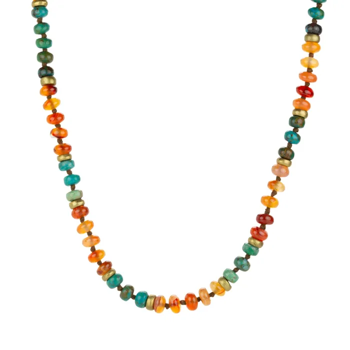 Chrysocolla and Carnelian Necklace Joseph Brooks Necklaces