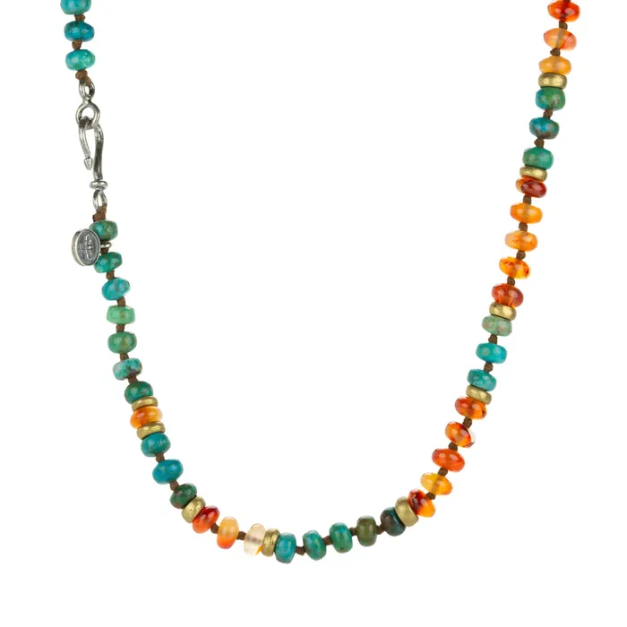 Chrysocolla and Carnelian Necklace | Joseph Brooks Necklaces