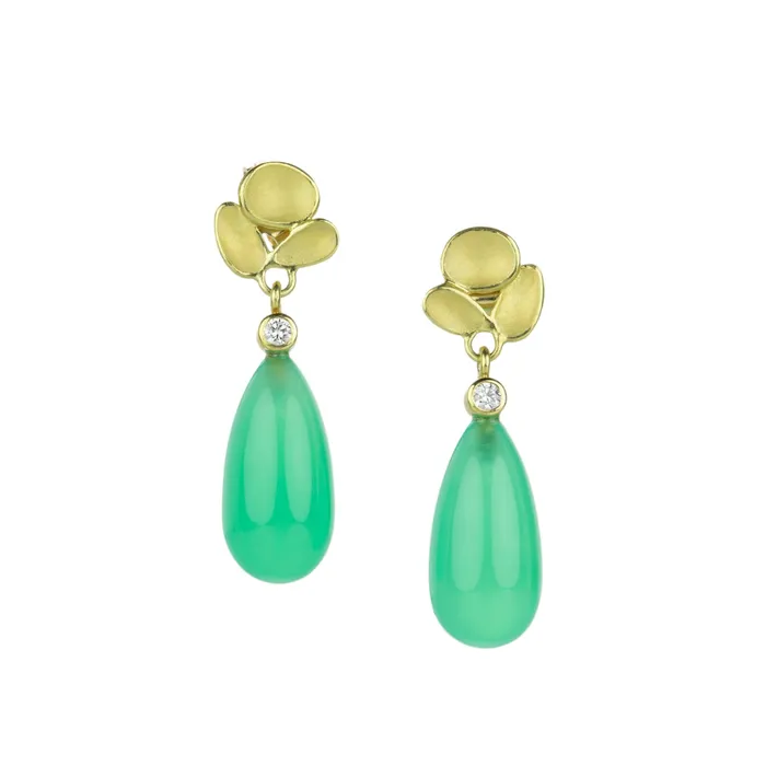 Chrysoprase Triple Shell Earrings Barbara Heinrich Earrings