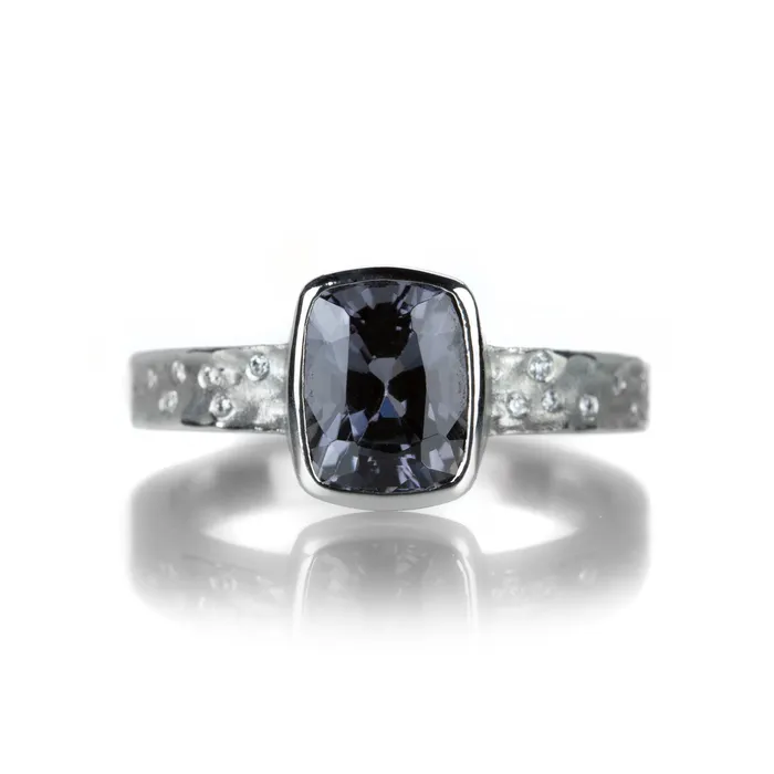 Cushion Cut Gray Spinel Glacier Ring Barbara Heinrich Rings