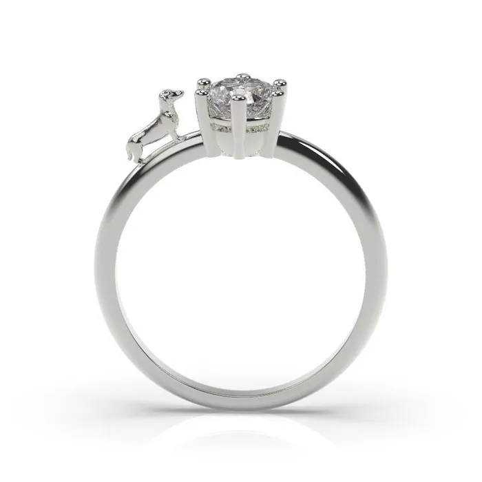 Dachsund Ring Dachsund Engagement Ring White Gold | MyUniqueRing Rings