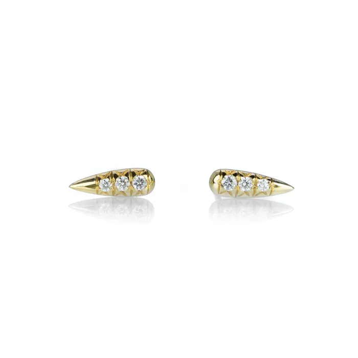 Diana Mitchell 18k Long Diamond Raindrop Studs Pre-Styled Sets