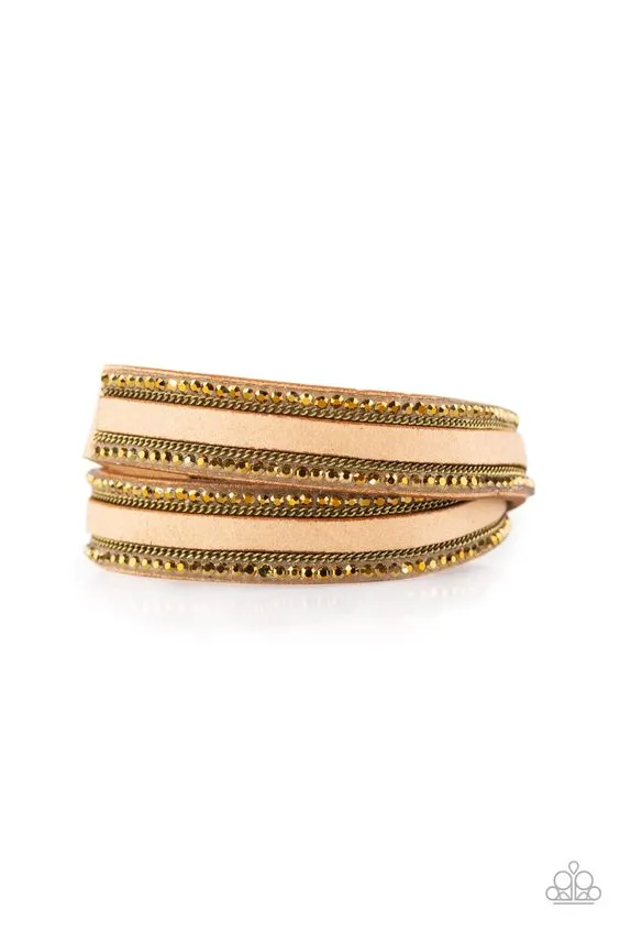 diannesjewelryshop Bracelets Paparazzi Going for Glam Brass Double Wrap Bracelet