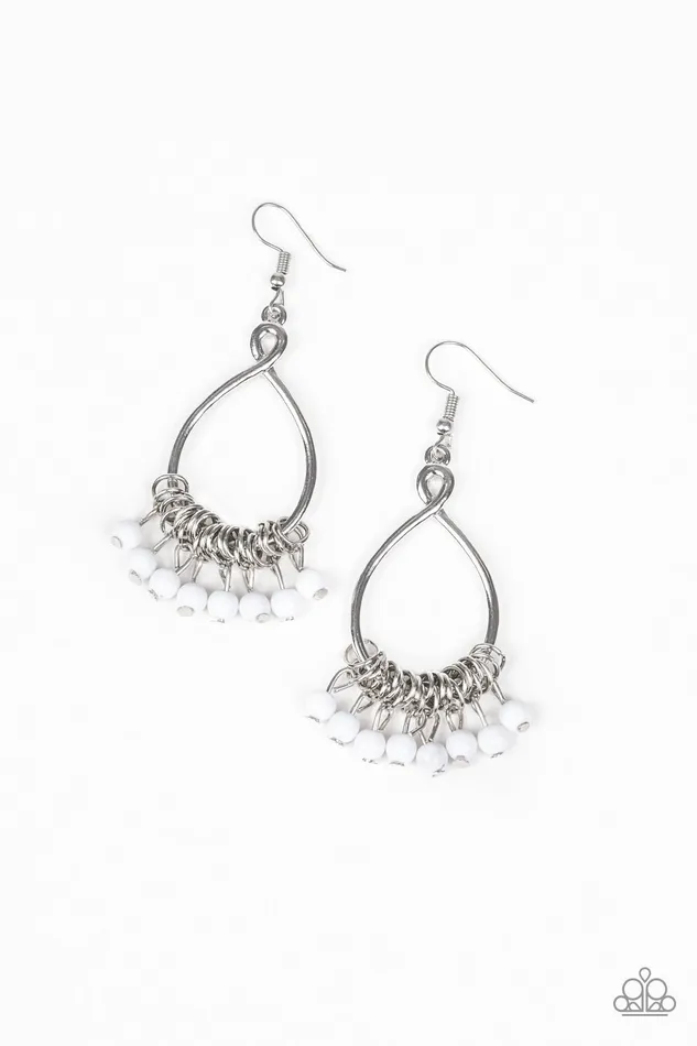 diannesjewelryshop Earrings | Paparazzi Broadway Babe - White Earrings