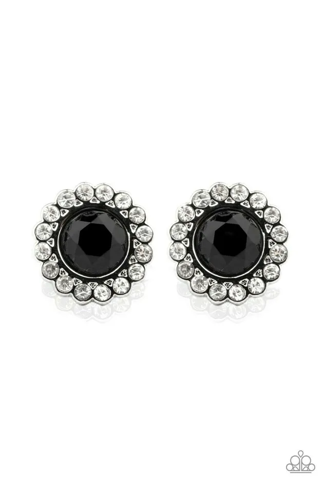 diannesjewelryshop Earrings | Paparazzi Floral Glow Black Earrings