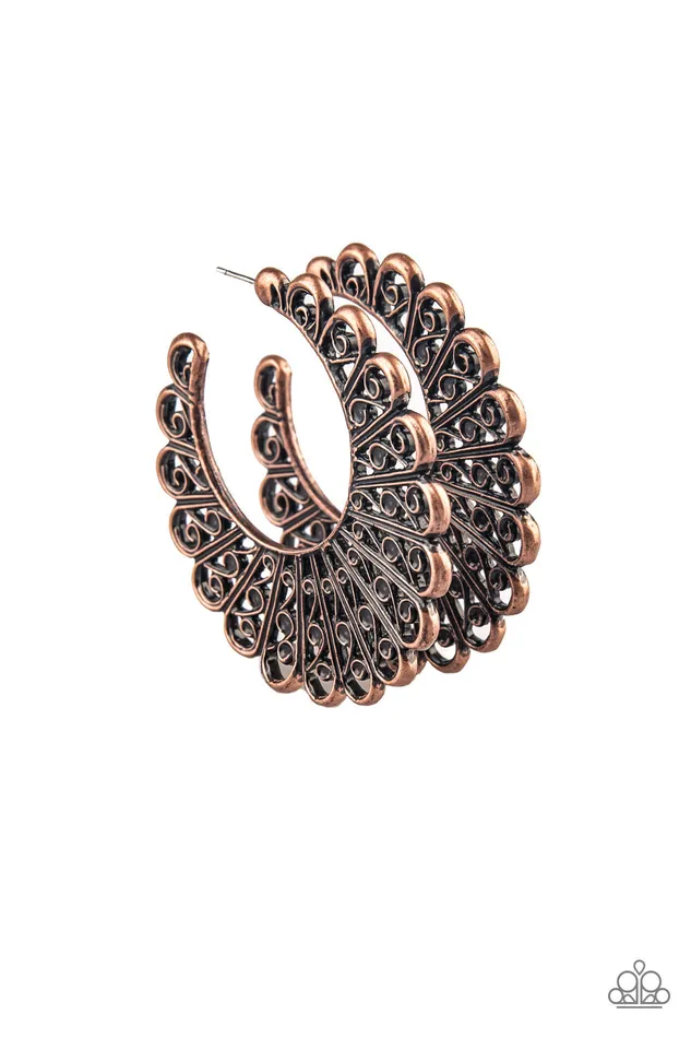 diannesjewelryshop Earrings | Paparazzi Funky Flirt - Copper Earrings