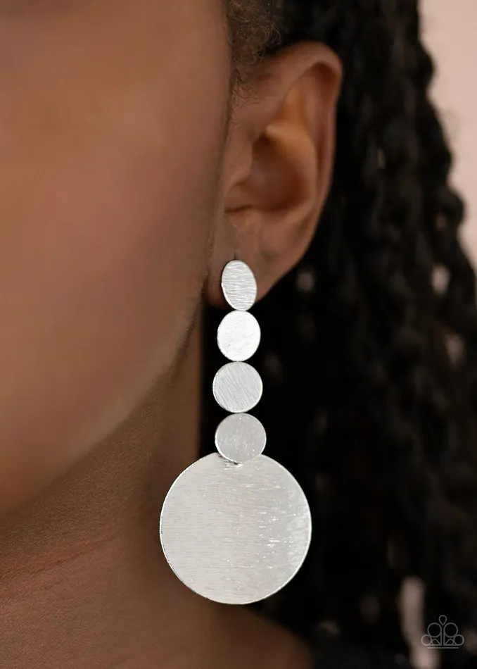 diannesjewelryshop Earrings Paparazzi Idolized Illumination Silver Earrings