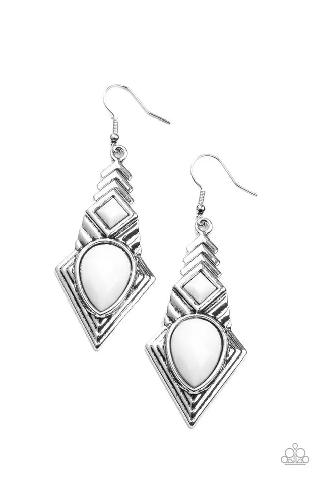 diannesjewelryshop Earrings | Paparazzi Stylishly Sonoran White Earrings