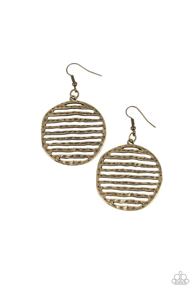 diannesjewelryshop Earrings | Paparazzi Sunrise Stunner Brass Earrings