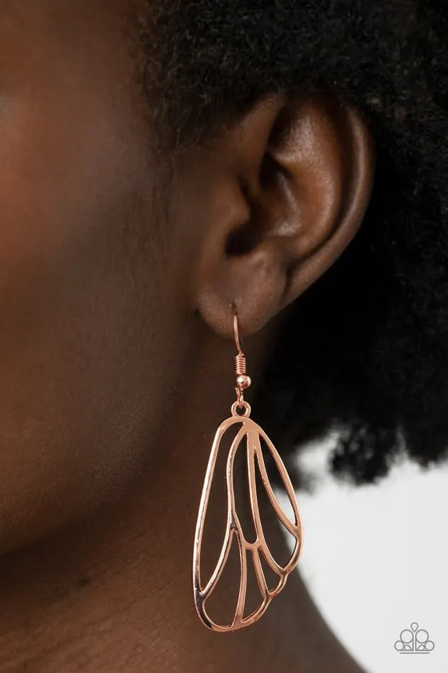 diannesjewelryshop Earrings Paparazzi Turn Into A Butterfly Copper Earrings