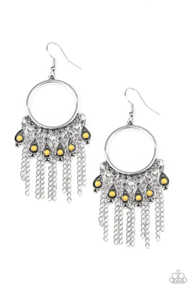 diannesjewelryshop Earrings | Paparazzi Very Vagabond - Yellow Earrings