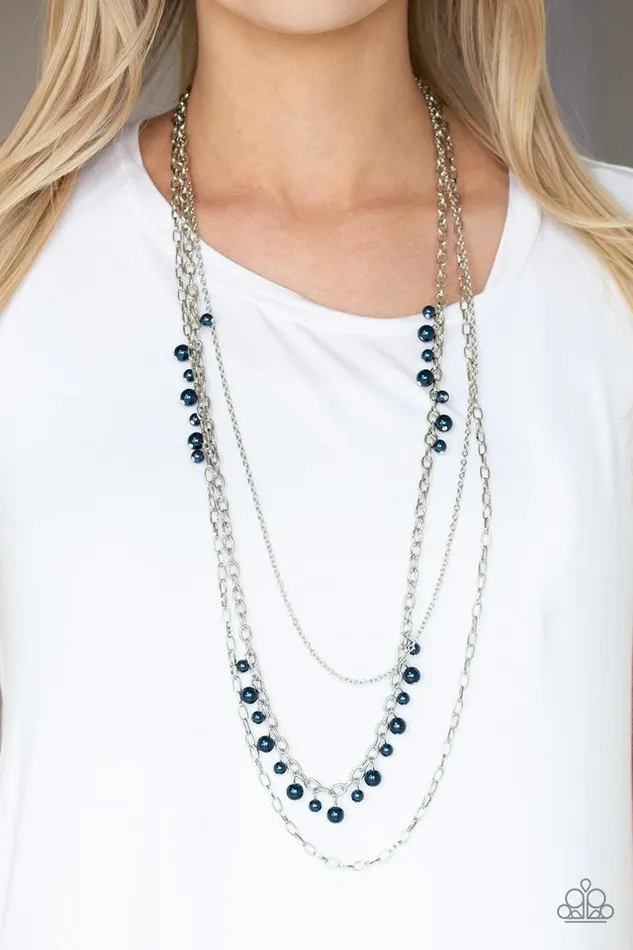 diannesjewelryshop Necklaces Paparazzi Pearl Pageant Blue Necklace