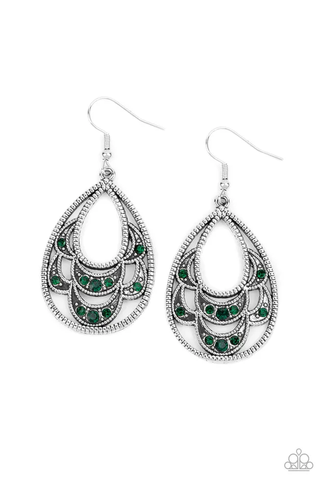 diannesjewelryshop Paparazzi Malibu Macrame - Green Earrings | Earrings