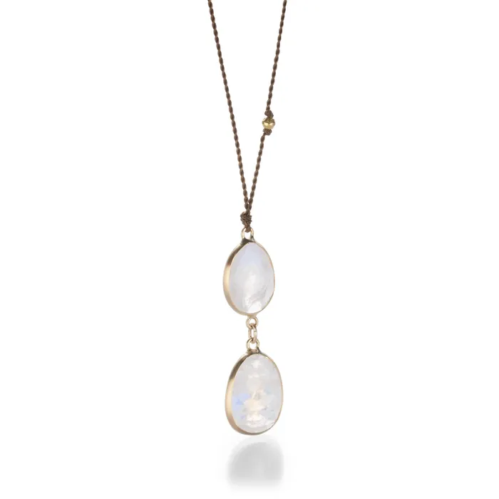 Double Drop Moonstone Necklace Margaret Solow Necklaces