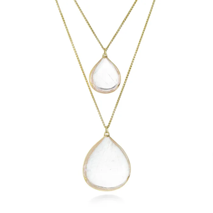 Double Rutilated Pendant Necklace Gabriella Kiss Necklaces