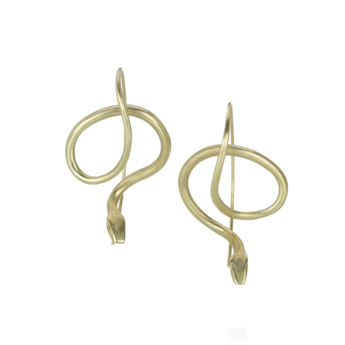 Earrings 14k Yellow Gold Serpent Earrings - Annette Ferdinandsen