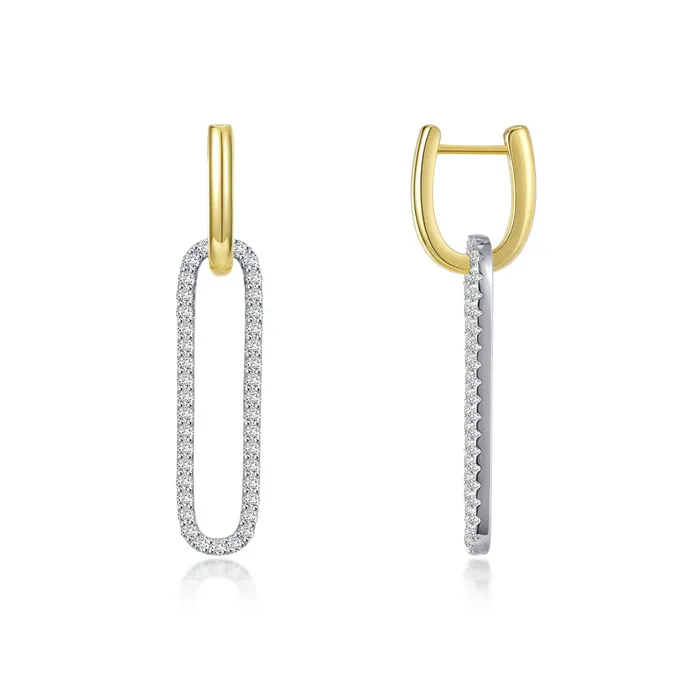 Earrings 2-Tone Paperclip Drop Earrings - Lafonn