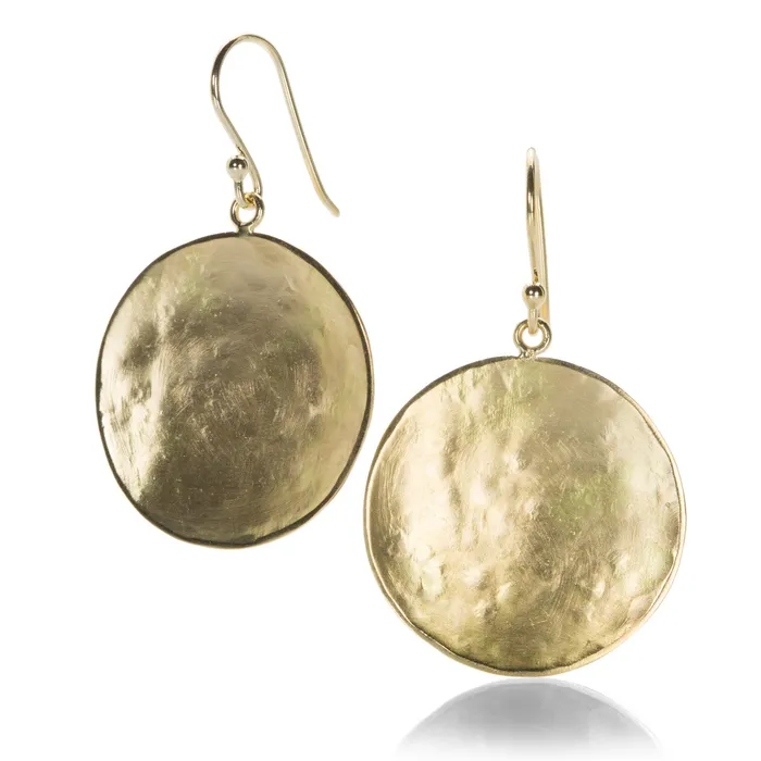 Earrings Anne Sportun Hammered Disc Drop Earrings