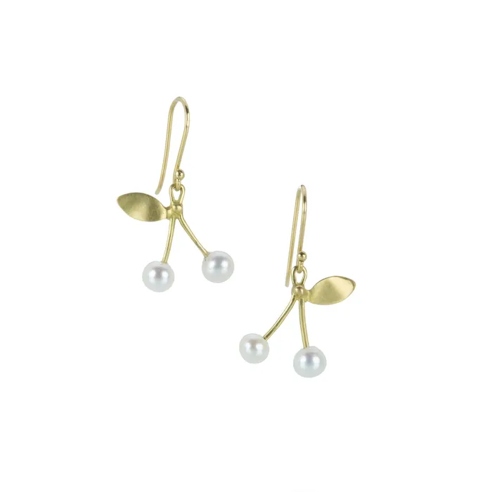 Earrings Annette Ferdinandsen White Pearl Cherry Earrings