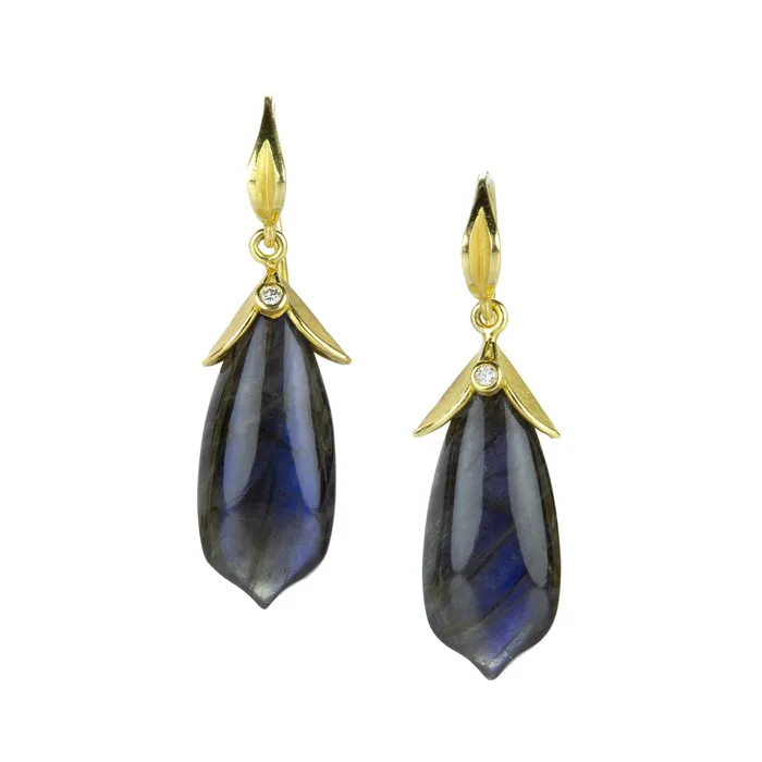 Earrings Barbara Heinrich Pagoda Cut Labradorite Drop Earrings