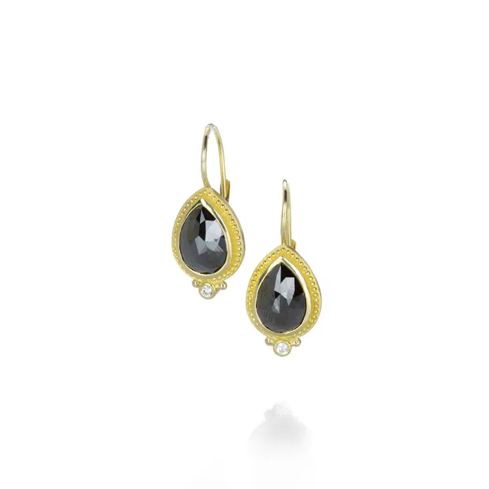 Earrings Barbara Heinrich Rose Cut Black Diamond Earrings