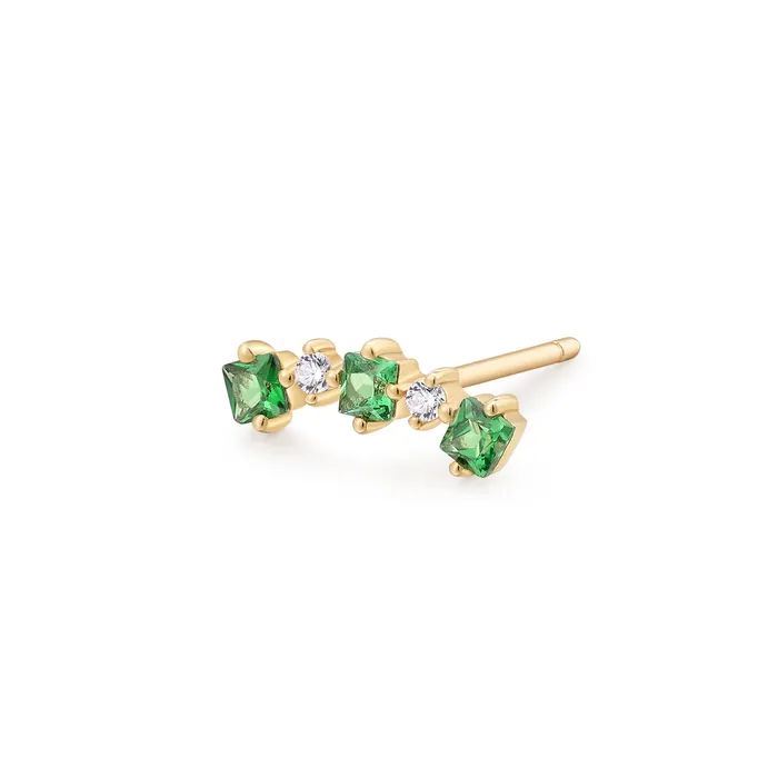 Earrings CHIC PISTACHIO JAIDA Tsavorite and White Sapphire Climber Earring