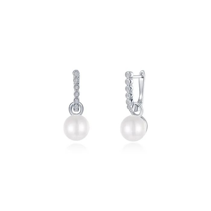 Earrings Cultured Freshwater Pearl Charm Huggie Earrings - Lafonn