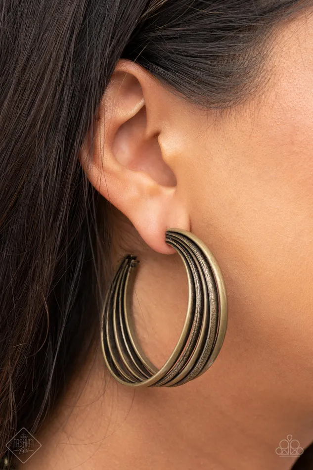 Earrings diannesjewelryshop Paparazzi In Sync Brass Earrings