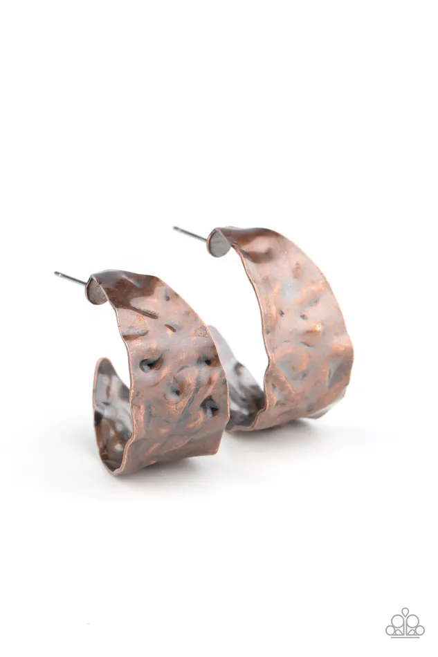 Earrings | diannesjewelryshop Paparazzi Put Your Best Face Forward Copper Earrings