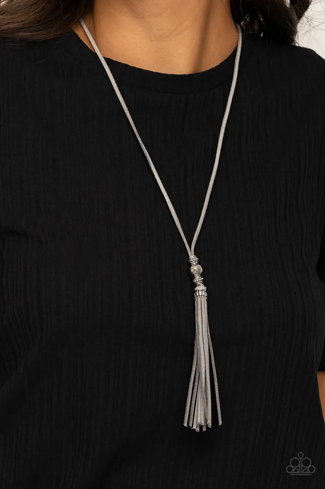 Earrings | diannesjewelryshop Paparazzi Silver $10 Set - Hold My Tassel Necklace and No Place Like HOMESPUN Earrings