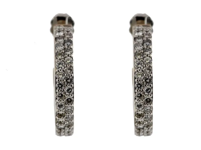 Earrings FULLERS PURCHASE FROM PUBLIC 14KW 2.50 CTTW DIAMOND HOOP EARRINGS HI-SI1