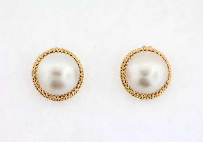 Earrings FULLERS PURCHASE FROM PUBLIC 14KY MABE PEARL EARRINGS