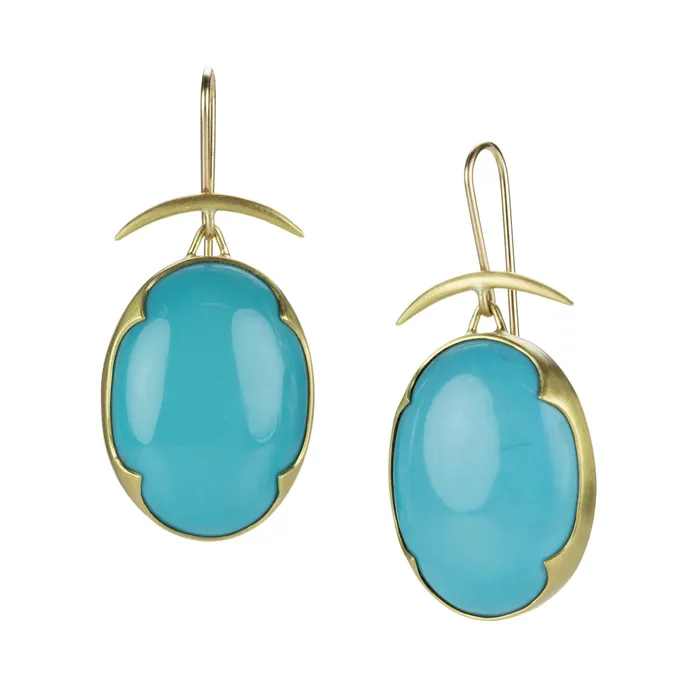 Earrings Gabriella Kiss Large Mexican Turquoise Drop Earrings