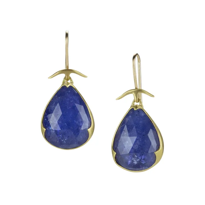 Earrings Gabriella Kiss Pear Shaped Tanzanite Drop Earrings