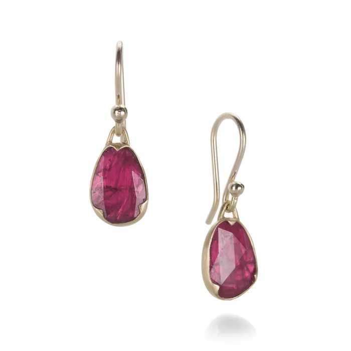 Earrings Gabriella Kiss Rose Cut Ruby Earrings